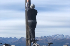 Aufkleber auf dem Kronplatz